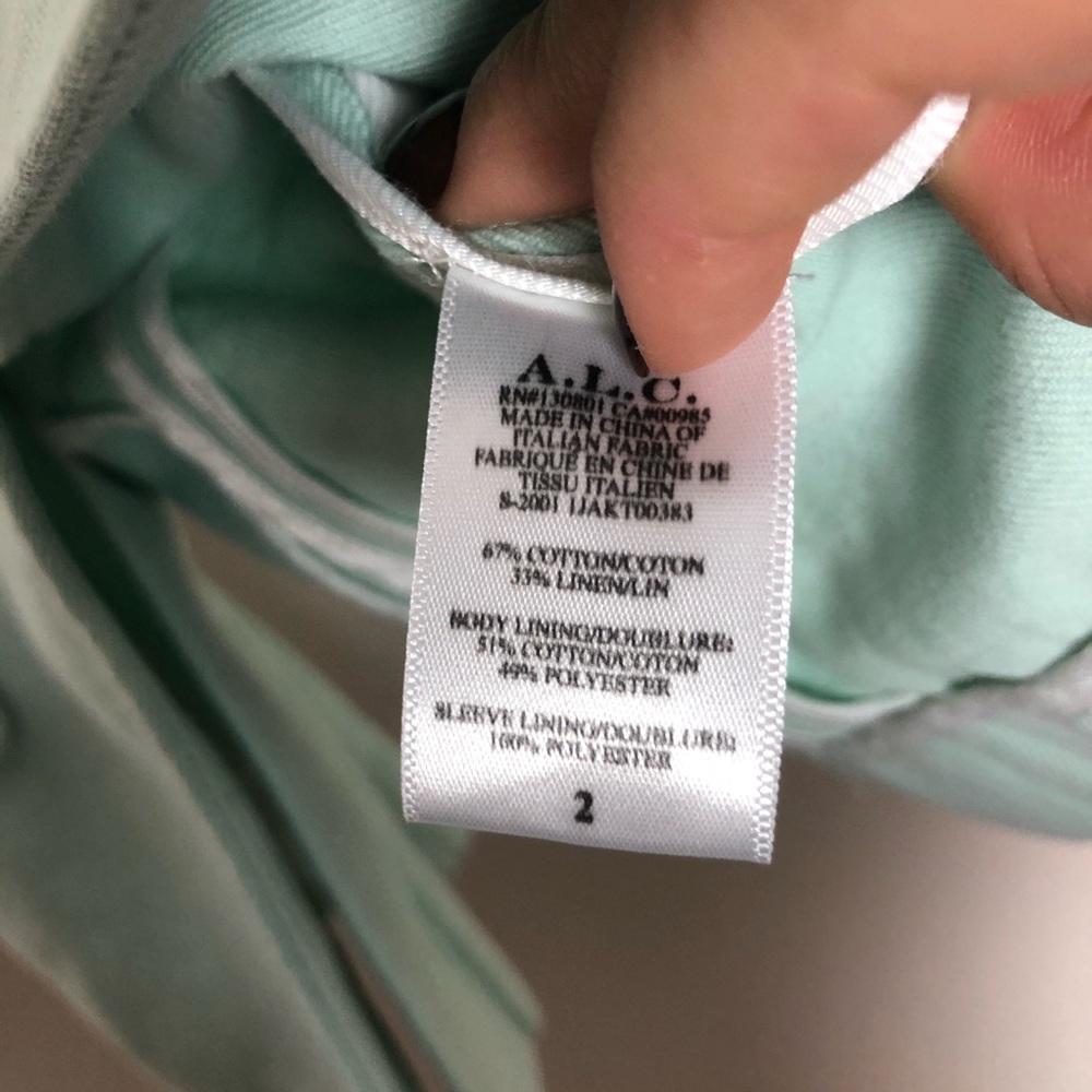 ALC Sedgwick Button Mint Blazer Jacket - Picture 11 of 13